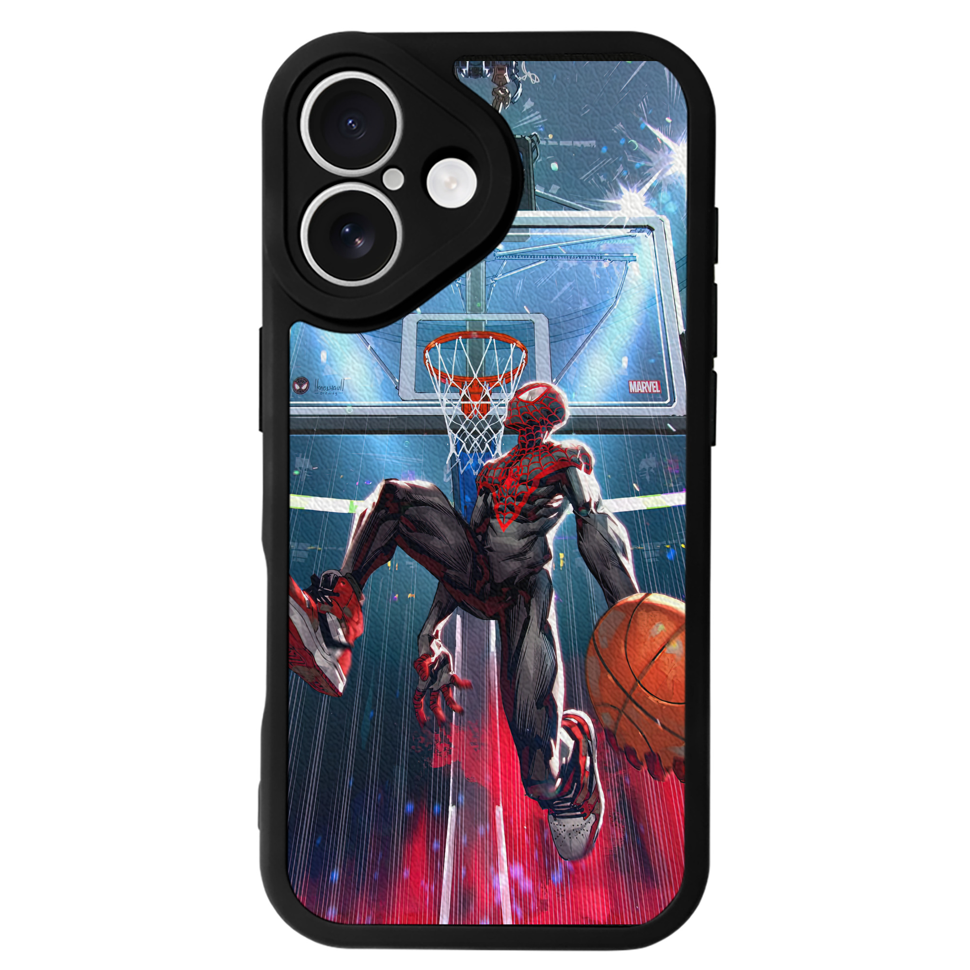 Spider Man スパイダーマン 【iPhone 16シリーズ対応】シリコンスマホケース（レザー調） 材質：シリコン